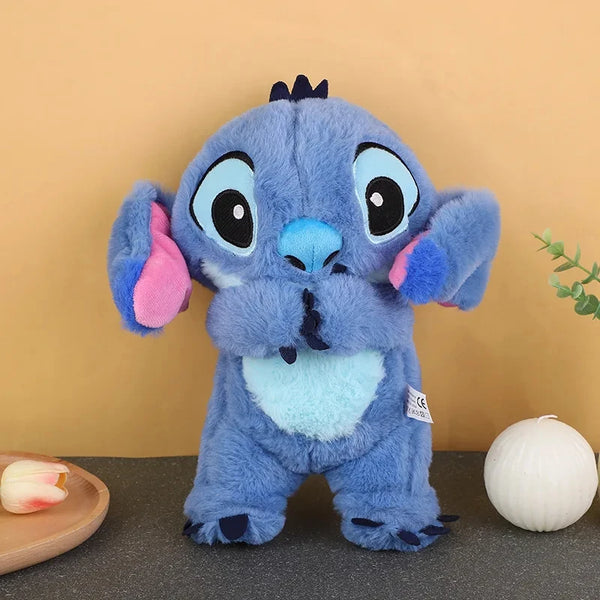 Stitch Plush Doll Breathing Light Child Soothes Toys Pink Angel Anime Cute Baby Music Light Sleep Kid Christmas Birthday Gifts