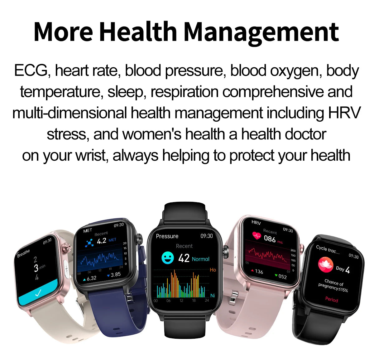 2024New AI Medical Diagnosis Blood Lipids Uric Acid Blood Glucose Smart Watch Men ECG+PPG Voice Bluetooth Call Health Smartwatch