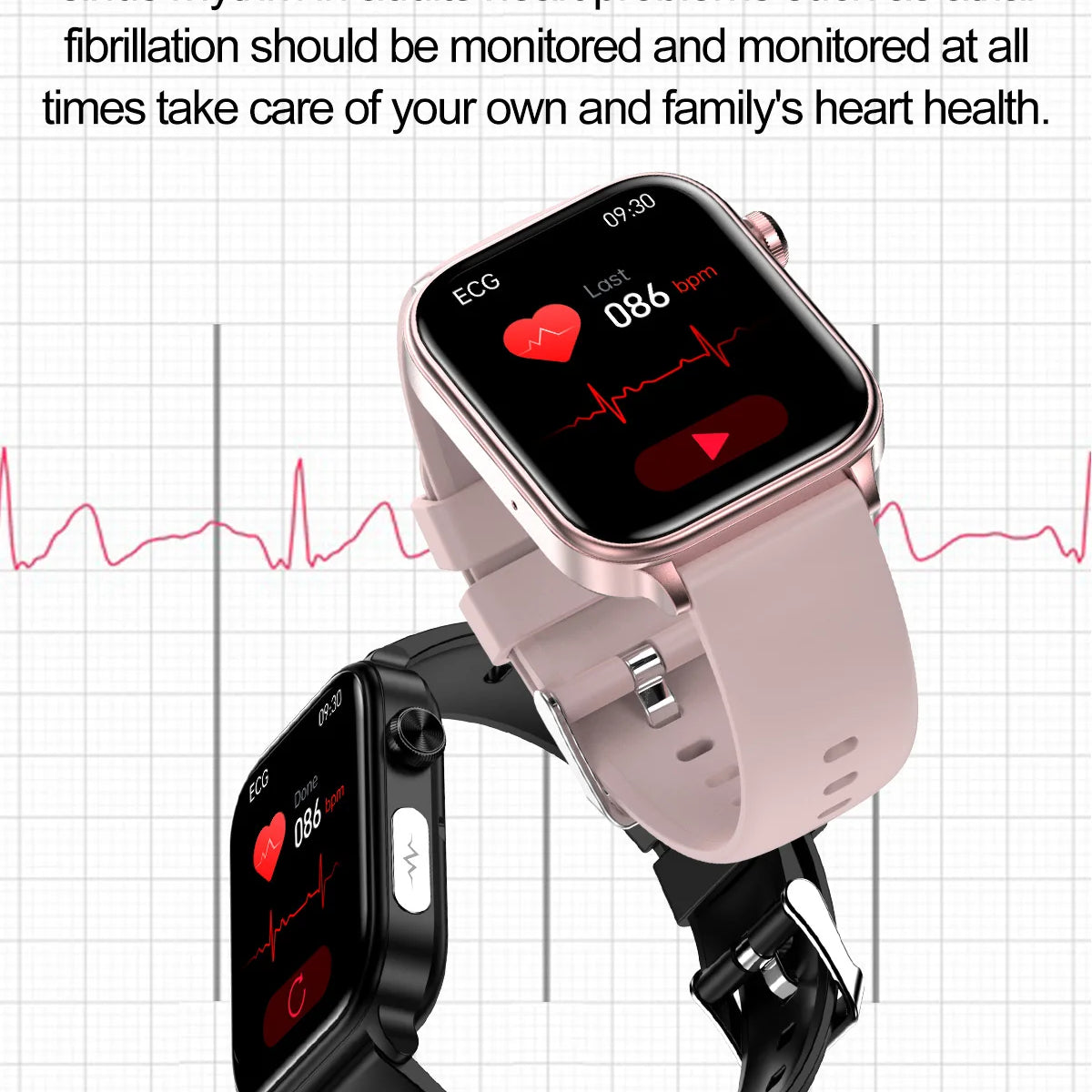 2024New AI Medical Diagnosis Blood Lipids Uric Acid Blood Glucose Smart Watch Men ECG+PPG Voice Bluetooth Call Health Smartwatch