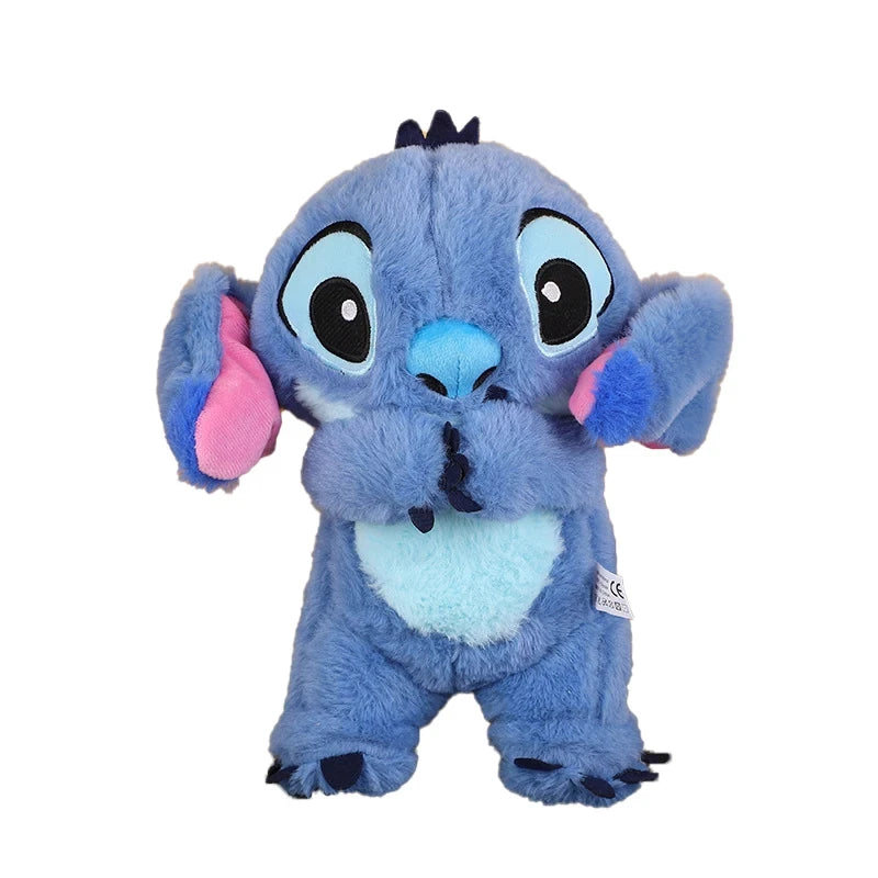 Stitch Plush Doll Breathing Light Child Soothes Toys Pink Angel Anime Cute Baby Music Light Sleep Kid Christmas Birthday Gifts