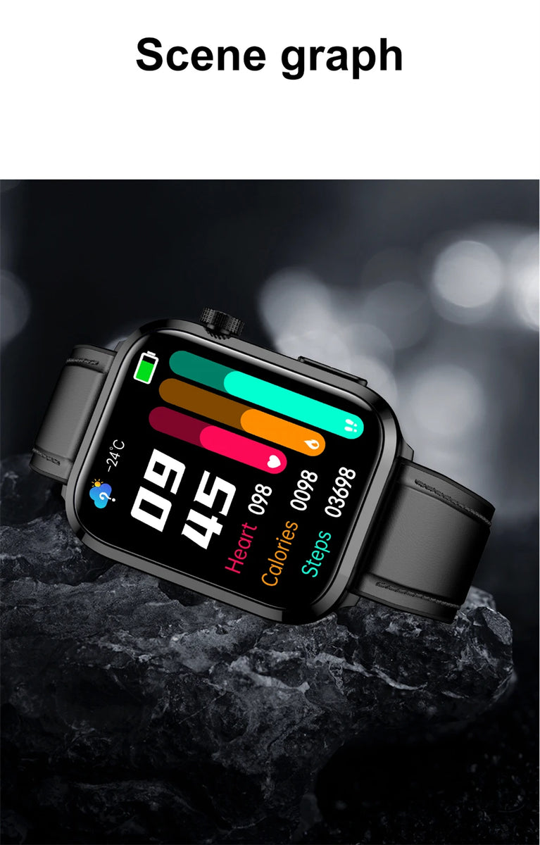 2024New AI Medical Diagnosis Blood Lipids Uric Acid Blood Glucose Smart Watch Men ECG+PPG Voice Bluetooth Call Health Smartwatch