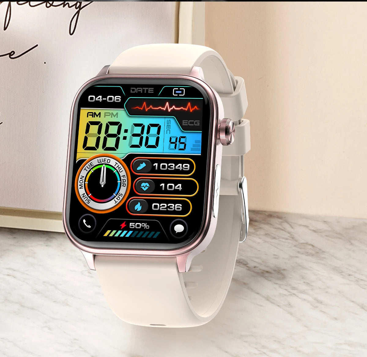 2024New AI Medical Diagnosis Blood Lipids Uric Acid Blood Glucose Smart Watch Men ECG+PPG Voice Bluetooth Call Health Smartwatch